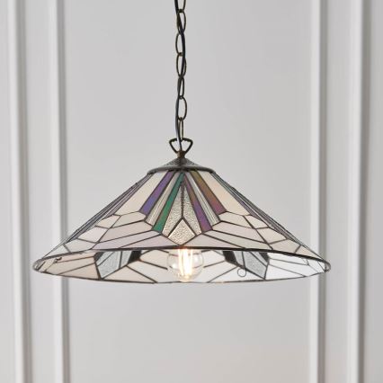 Endon 63938 - Lámpara colgante con cadena Tiffany ASTORIA 1xE27/60W/230V Ø 48 cm