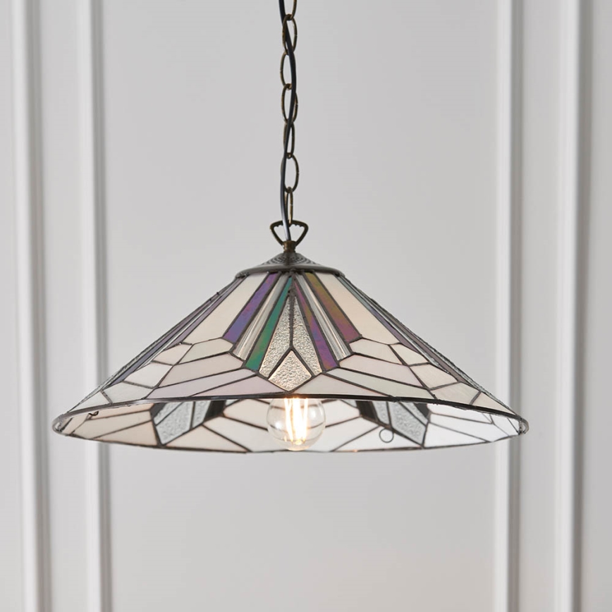 Endon 63938 - Lámpara colgante con cadena Tiffany ASTORIA 1xE27/60W/230V Ø 48 cm