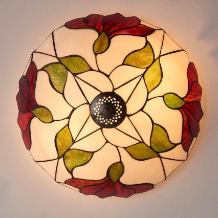 Endon 63960 - Lámpara de techo Tiffany BOTANICA 2xE27/60W/230V Ø 45 cm