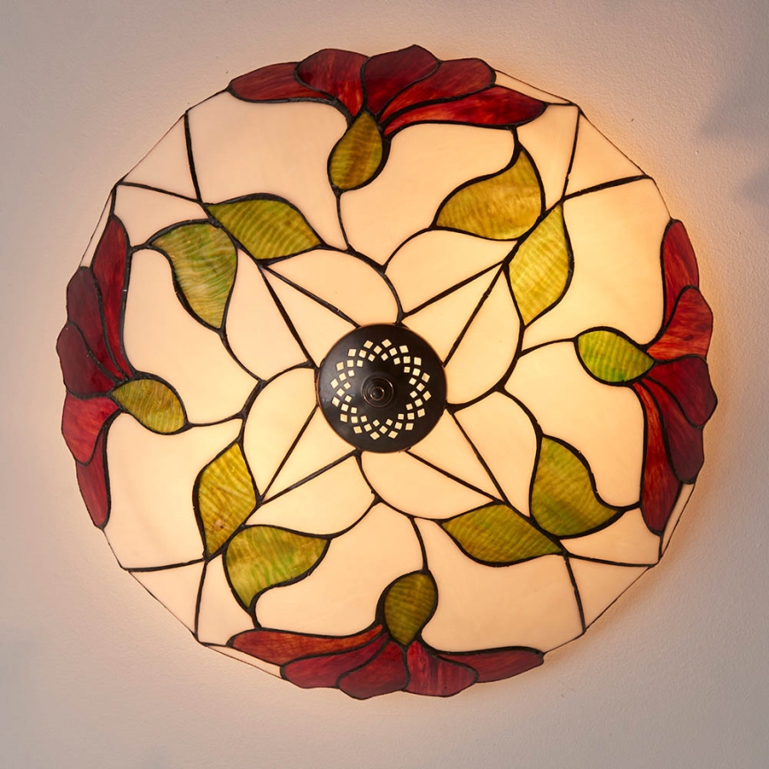 Endon 63960 - Lámpara de techo Tiffany BOTANICA 2xE27/60W/230V Ø 45 cm