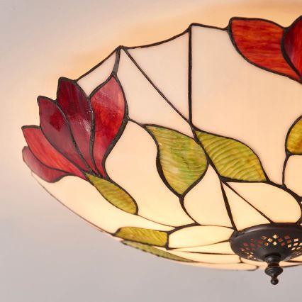 Endon 63960 - Lámpara de techo Tiffany BOTANICA 2xE27/60W/230V Ø 45 cm