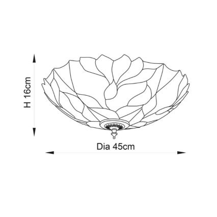 Endon 63960 - Lámpara de techo Tiffany BOTANICA 2xE27/60W/230V Ø 45 cm