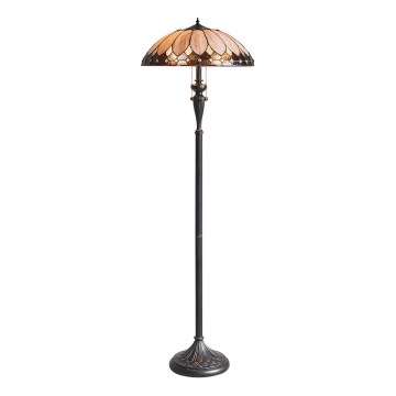 Endon 63972 - Lámpara de pie Tiffany BROOKLYN 2xE27/60W/230V Ø 50 cm