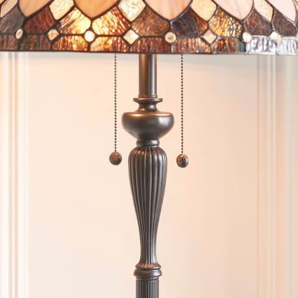 Endon 63972 - Lámpara de pie Tiffany BROOKLYN 2xE27/60W/230V Ø 50 cm