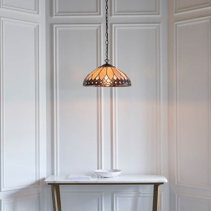Endon 63977 - Lámpara colgante con cadena Tiffany BROOKLYN 1xE27/60W/230V Ø 40 cm