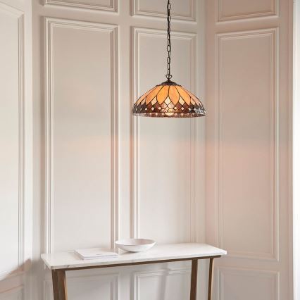 Endon 63977 - Lámpara colgante con cadena Tiffany BROOKLYN 1xE27/60W/230V Ø 40 cm
