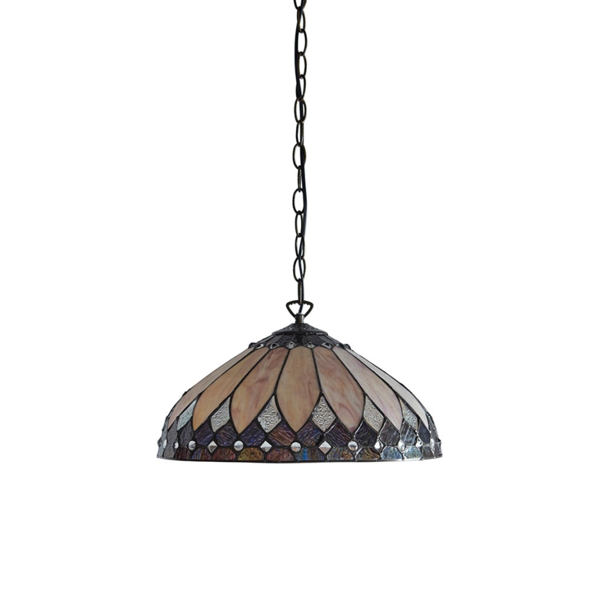 Endon 63977 - Lámpara colgante con cadena Tiffany BROOKLYN 1xE27/60W/230V Ø 40 cm