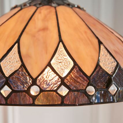 Endon 63977 - Lámpara colgante con cadena Tiffany BROOKLYN 1xE27/60W/230V Ø 40 cm