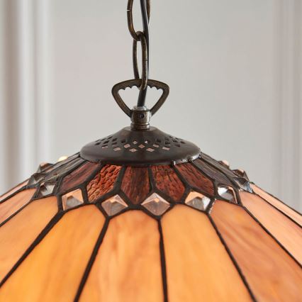 Endon 63977 - Lámpara colgante con cadena Tiffany BROOKLYN 1xE27/60W/230V Ø 40 cm