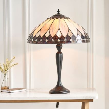 Endon 63982 - Lámpara de sobremesa Tiffany BROOKLYN 1xE27/60W/230V diámetro 40 cm