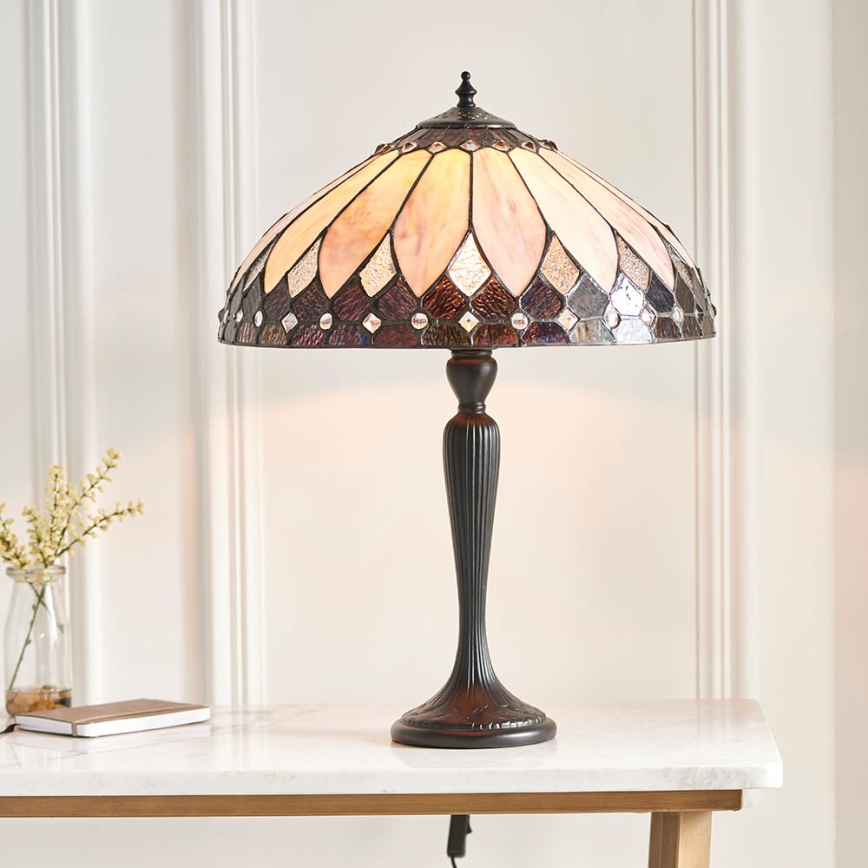 Endon 63982 - Lámpara de sobremesa Tiffany BROOKLYN 1xE27/60W/230V diámetro 40 cm