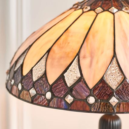 Endon 63982 - Lámpara de sobremesa Tiffany BROOKLYN 1xE27/60W/230V diámetro 40 cm