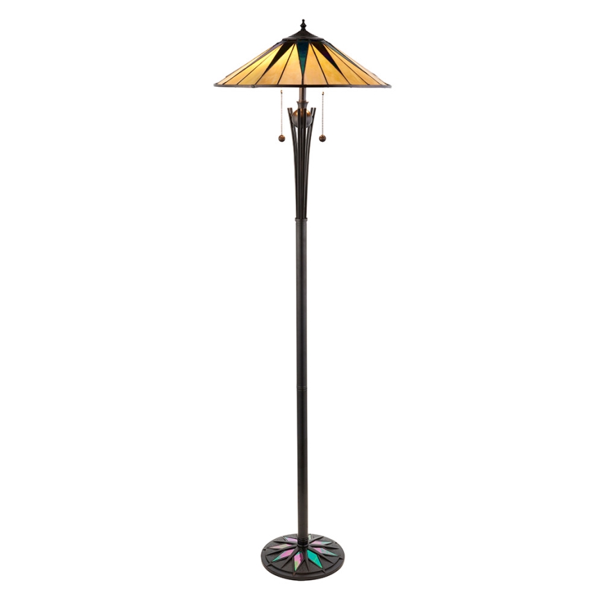 Endon 64041 - Lámpara de pie Tiffany DARK STAR 2xE27/60W/230V Ø 49 cm