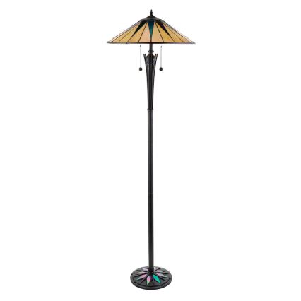 Endon 64041 - Lámpara de pie Tiffany DARK STAR 2xE27/60W/230V Ø 49 cm