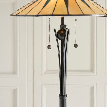 Endon 64041 - Lámpara de pie Tiffany DARK STAR 2xE27/60W/230V Ø 49 cm