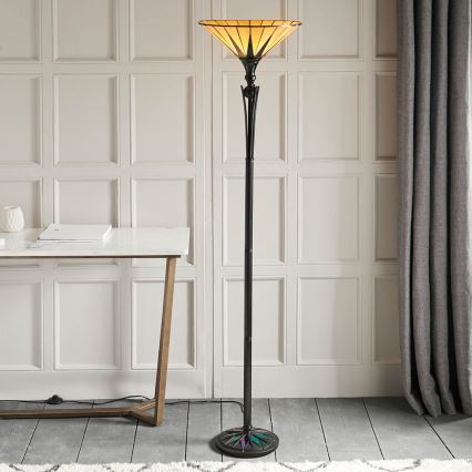 Endon 64042 - Lámpara de pie Tiffany DARK STAR 1xE27/60W/230V Ø 42 cm