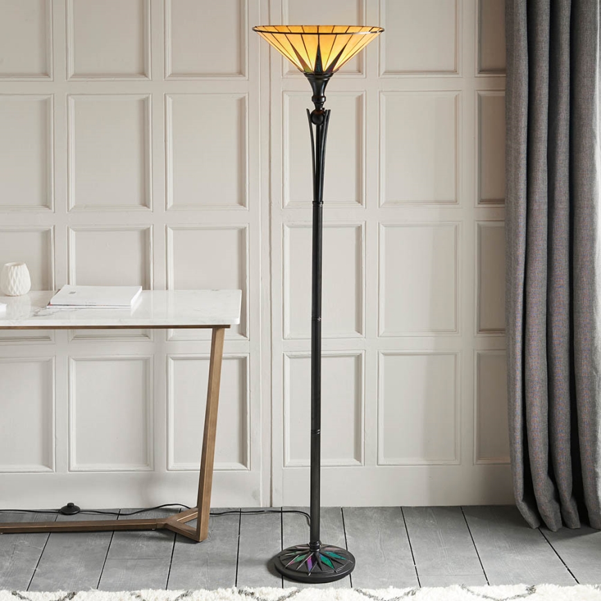 Endon 64042 - Lámpara de pie Tiffany DARK STAR 1xE27/60W/230V Ø 42 cm