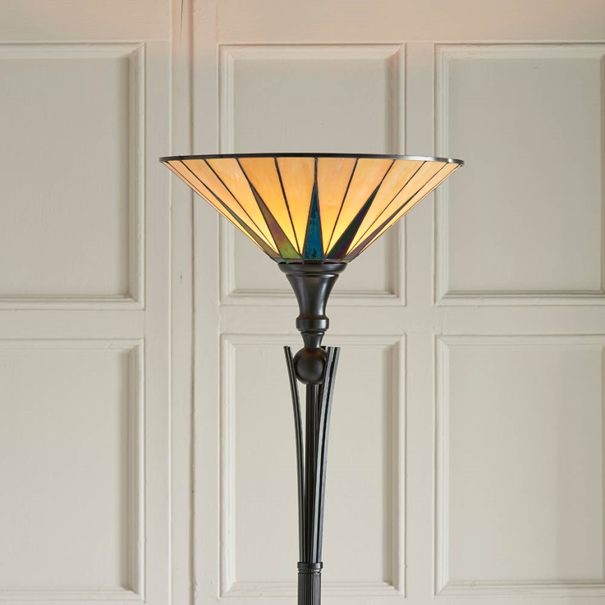 Endon 64042 - Lámpara de pie Tiffany DARK STAR 1xE27/60W/230V Ø 42 cm