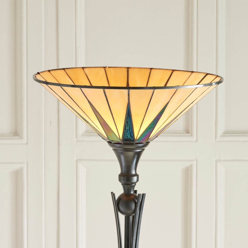 Endon 64042 - Lámpara de pie Tiffany DARK STAR 1xE27/60W/230V Ø 42 cm