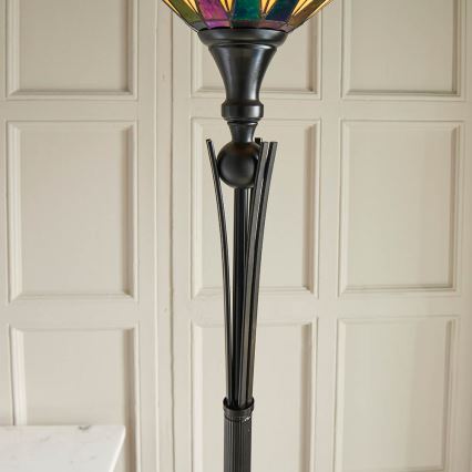 Endon 64042 - Lámpara de pie Tiffany DARK STAR 1xE27/60W/230V Ø 42 cm