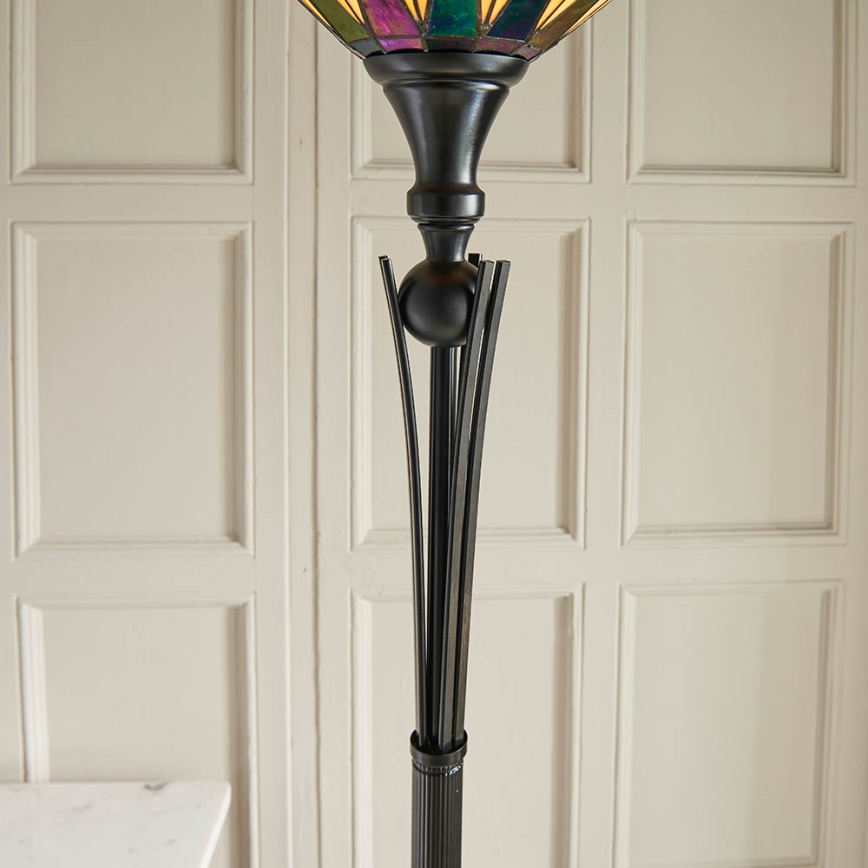 Endon 64042 - Lámpara de pie Tiffany DARK STAR 1xE27/60W/230V Ø 42 cm