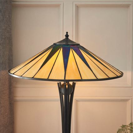 Endon 64045 - Lámpara de mesa Tiffany DARK STAR 2xE27/60W/230V, diámetro 49 cm