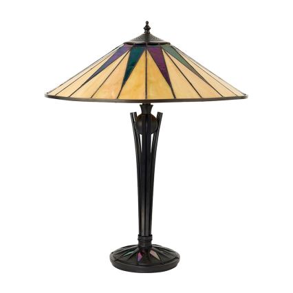 Endon 64045 - Lámpara de mesa Tiffany DARK STAR 2xE27/60W/230V, diámetro 49 cm