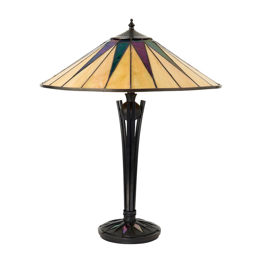 Endon 64045 - Lámpara de mesa Tiffany DARK STAR 2xE27/60W/230V, diámetro 49 cm