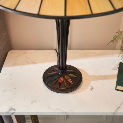 Endon 64045 - Lámpara de mesa Tiffany DARK STAR 2xE27/60W/230V, diámetro 49 cm