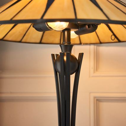 Endon 64045 - Lámpara de mesa Tiffany DARK STAR 2xE27/60W/230V, diámetro 49 cm