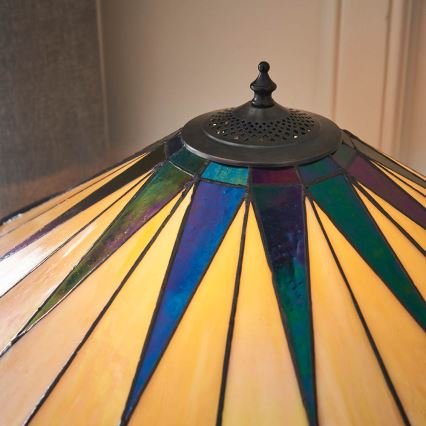 Endon 64045 - Lámpara de mesa Tiffany DARK STAR 2xE27/60W/230V, diámetro 49 cm