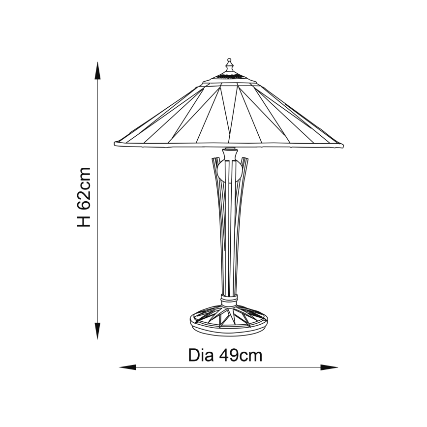 Endon 64045 - Lámpara de mesa Tiffany DARK STAR 2xE27/60W/230V, diámetro 49 cm