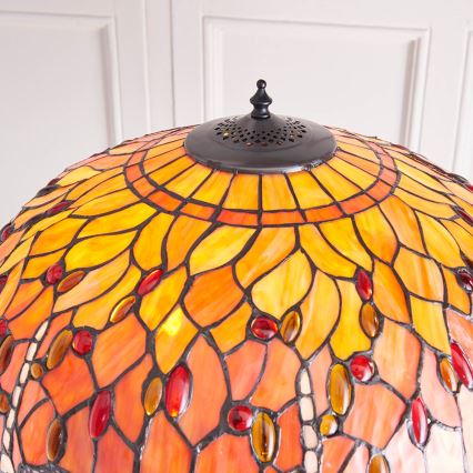 Endon 64070 - Lámpara de pie Tiffany DRAGONFLY 2xE27/60W/230V Ø 50 cm