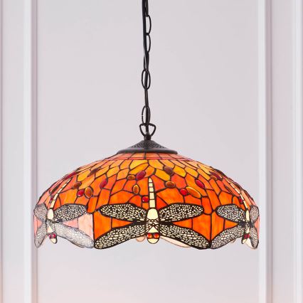 Endon 64081 - Lámpara colgante Tiffany DRAGONFLY con cadena 3xE27/60W/230V Ø 41 cm