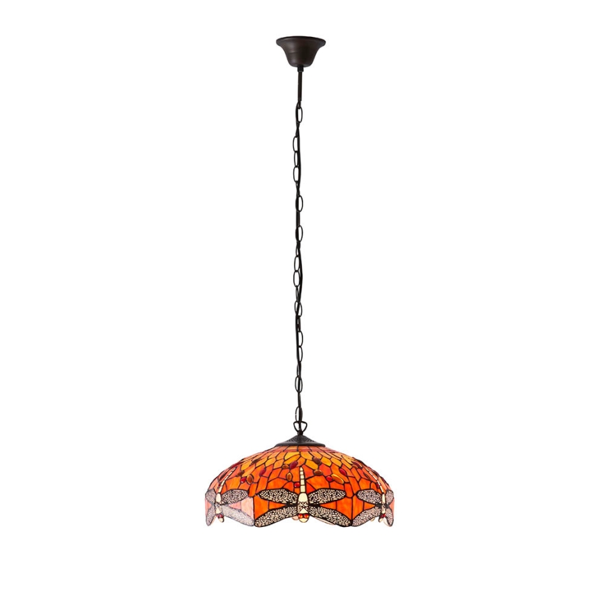 Endon 64081 - Lámpara colgante Tiffany DRAGONFLY con cadena 3xE27/60W/230V Ø 41 cm