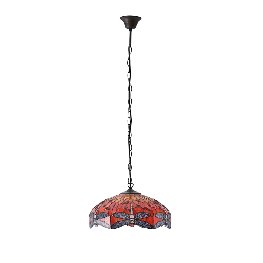 Endon 64081 - Lámpara colgante Tiffany DRAGONFLY con cadena 3xE27/60W/230V Ø 41 cm