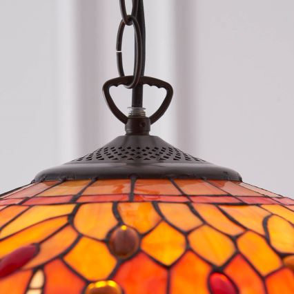 Endon 64081 - Lámpara colgante Tiffany DRAGONFLY con cadena 3xE27/60W/230V Ø 41 cm