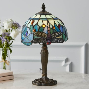 Endon 64088 - Lámpara de sobremesa Tiffany DRAGONFLY 1xE14/7W/230V, diámetro 20 cm