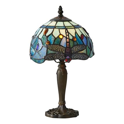 Endon 64088 - Lámpara de sobremesa Tiffany DRAGONFLY 1xE14/7W/230V, diámetro 20 cm