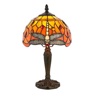 Endon 64091 - Lámpara de sobremesa Tiffany DRAGONFLY 1xE14/40W/230V Ø 20 cm