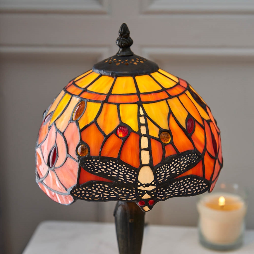 Endon 64091 - Lámpara de sobremesa Tiffany DRAGONFLY 1xE14/40W/230V Ø 20 cm