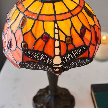 Endon 64091 - Lámpara de sobremesa Tiffany DRAGONFLY 1xE14/40W/230V Ø 20 cm