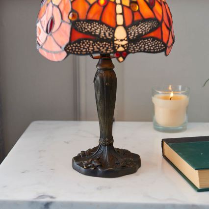 Endon 64091 - Lámpara de sobremesa Tiffany DRAGONFLY 1xE14/40W/230V Ø 20 cm