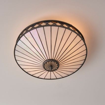 Endon 64145 - Lámpara de techo Tiffany FARGO 2xE27/60W/230V Ø 41,5 cm