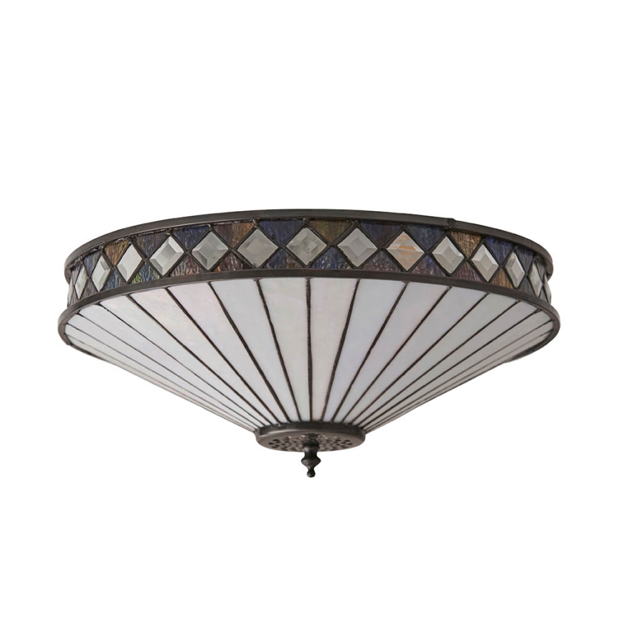 Endon 64145 - Lámpara de techo Tiffany FARGO 2xE27/60W/230V Ø 41,5 cm