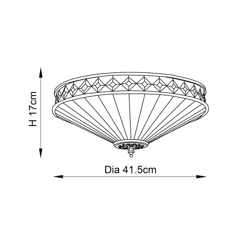 Endon 64145 - Lámpara de techo Tiffany FARGO 2xE27/60W/230V Ø 41,5 cm