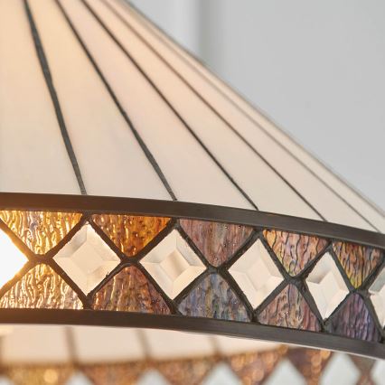 Endon 64147 - Lámpara colgante con cadena Tiffany FARGO 1xE27/60W/230V diámetro 50 cm