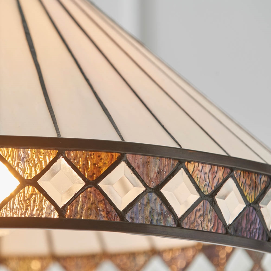 Endon 64147 - Lámpara colgante con cadena Tiffany FARGO 1xE27/60W/230V diámetro 50 cm