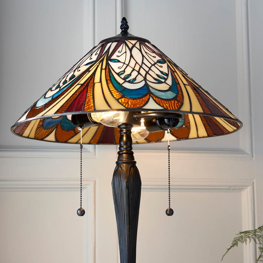Endon 64163 - Lámpara de mesa Tiffany HECTOR, 2xE27/60W/230V, Ø 40 cm