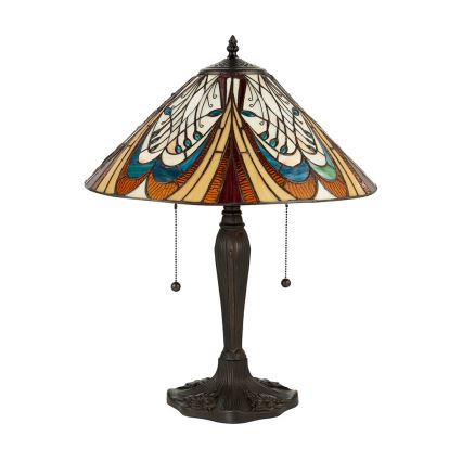 Endon 64163 - Lámpara de mesa Tiffany HECTOR, 2xE27/60W/230V, Ø 40 cm
